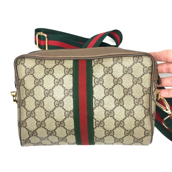 Authentic Gucci brown monogram coated canvas crossbody bag clutch - Picture 13 of 16